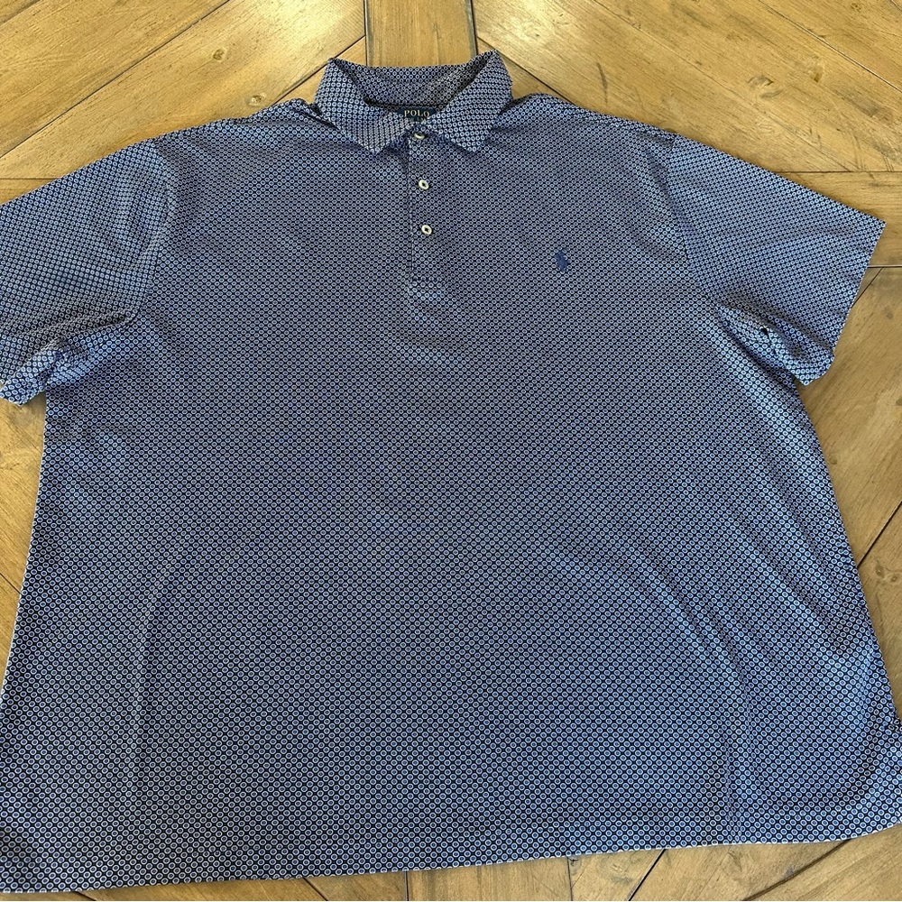 Polo Ralph Lauren Shirt 2XB Men’s Blue All Over Print Pony Logo Short Sleeve